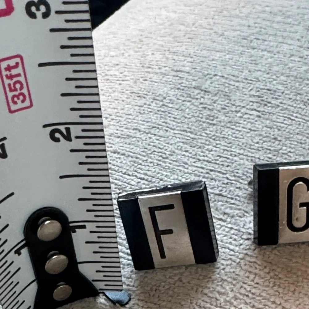 Vintage Black and Silver Initial Cufflinks